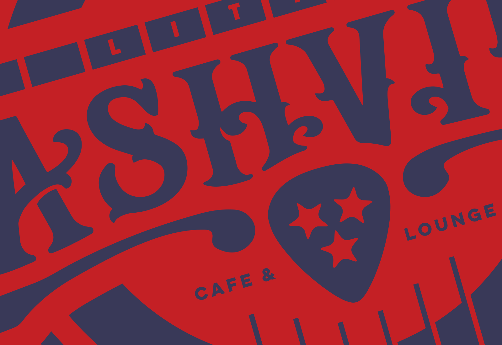 Closeup of full Little Nashville logo in alternate colors