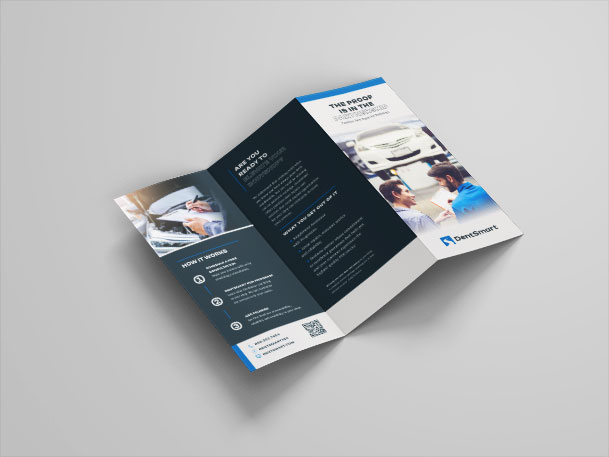 Dentsmart corporate branding showcased in printed brochure