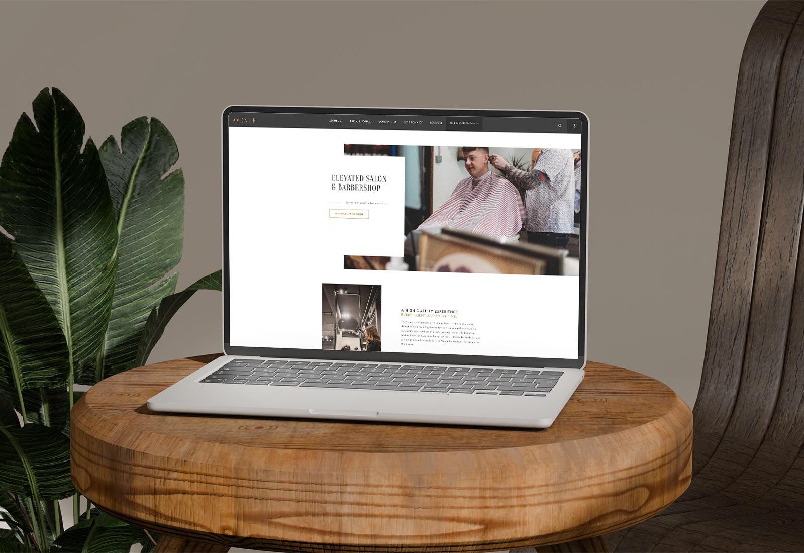Avenue 618 salon website design on laptop