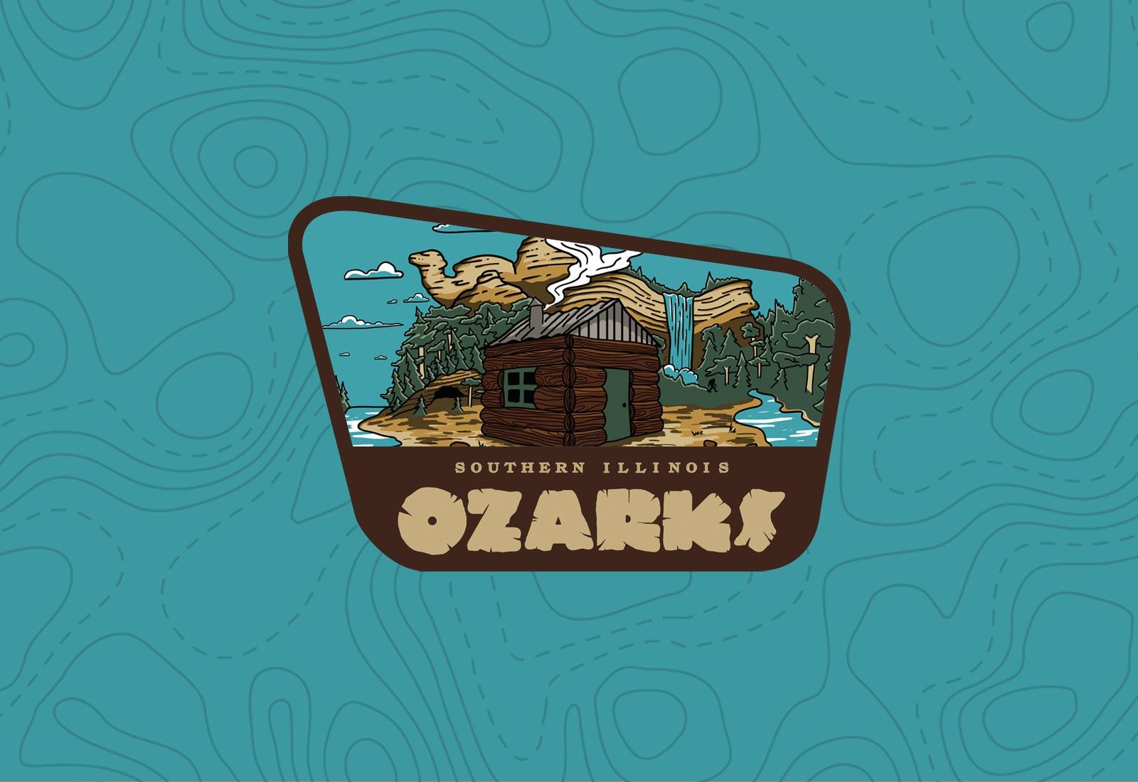 Southern Illinois Ozarks badge - part of the outdoor recreation brand by JADC