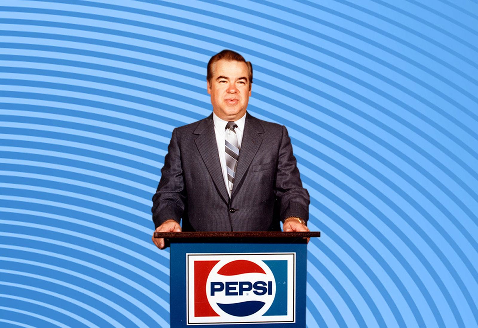 Pepsi Mid America event podium with branding