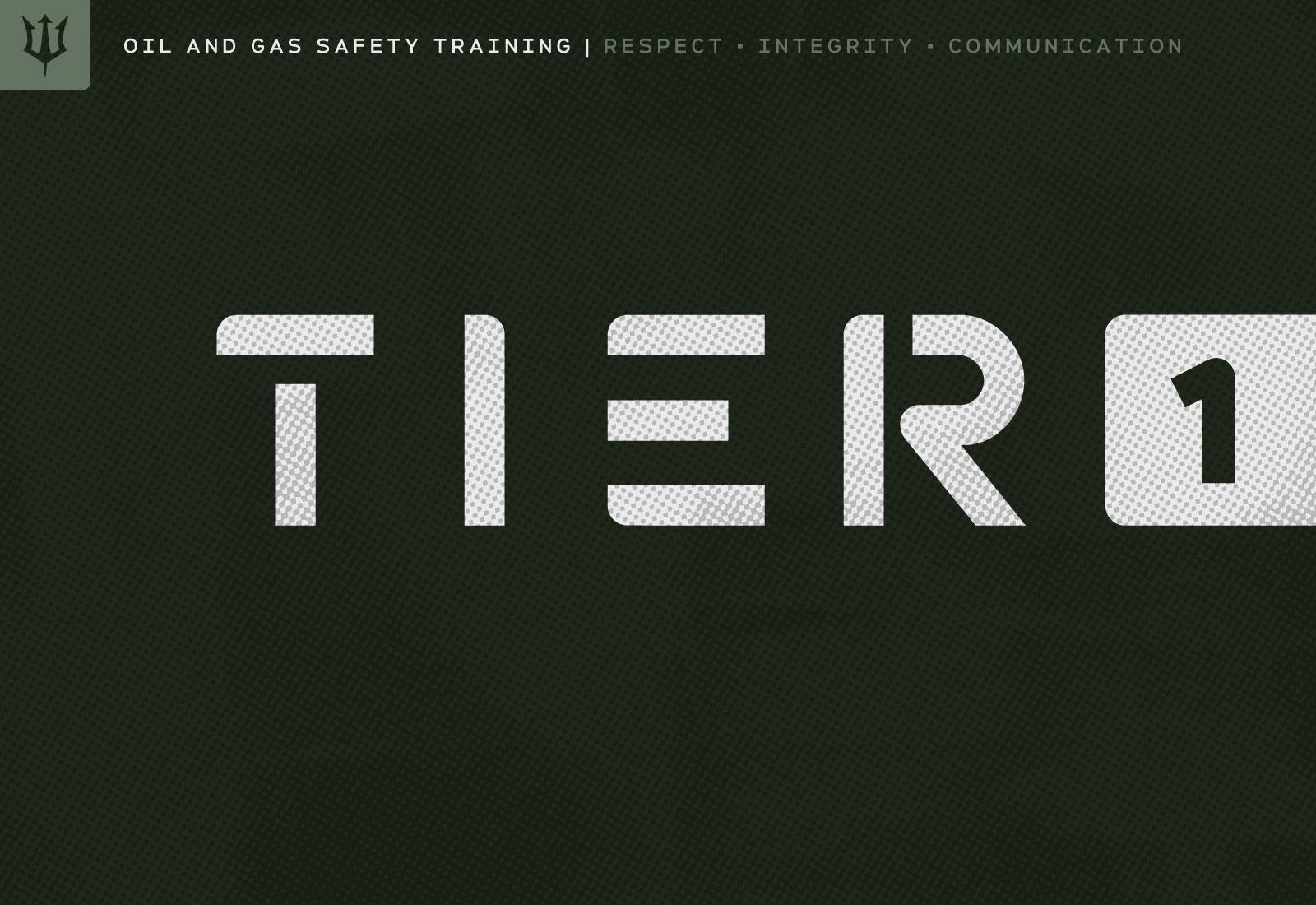 Tier 1 Safety Training logo variation with core values
