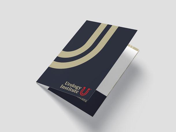 The Urology Institute branded folder showcasing healthcare branding