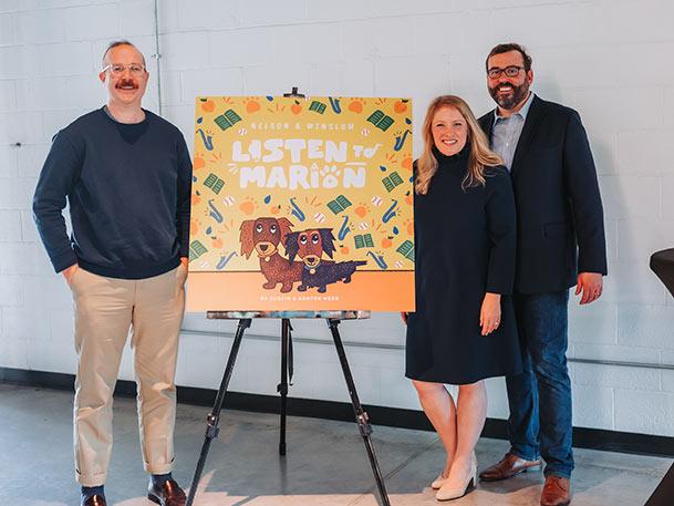 Illustrator Michael Nolan with authors by Nelson & Winslow cover cutout