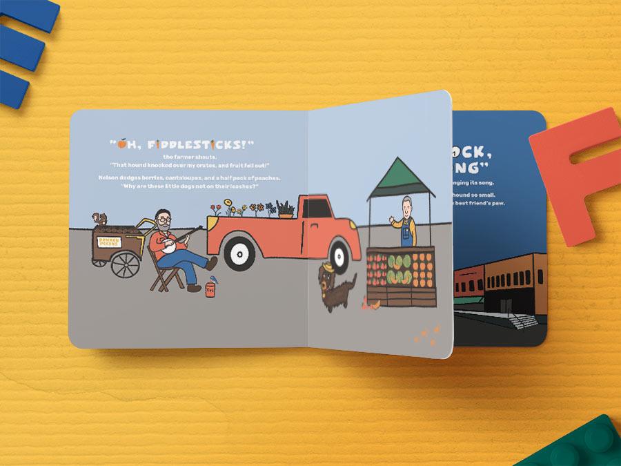 Interior pages of Nelson & Winslow children’s book illustration